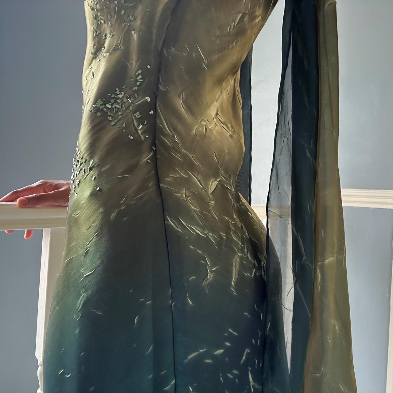 Women's Blue and Green Dress