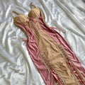 Women's Pink and Cream Dress
