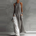 Dadihouse Avant-Garde Halter Maxi Dress - Contrast Color-Block Loose Fit Art-Style Gown