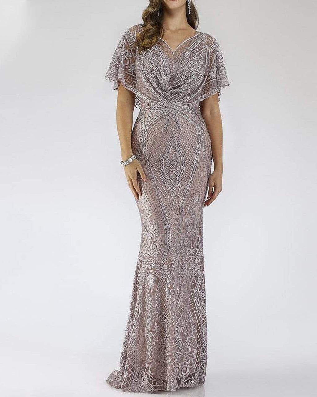 Women's Solid Color V Neck Embroidered Dress - 01