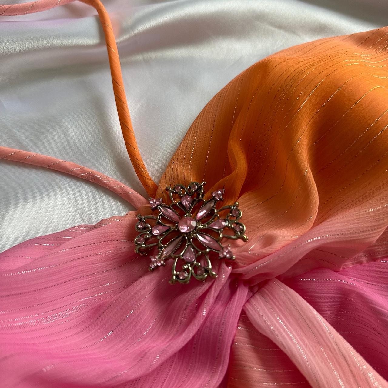 Women's Pink and Orange Dress