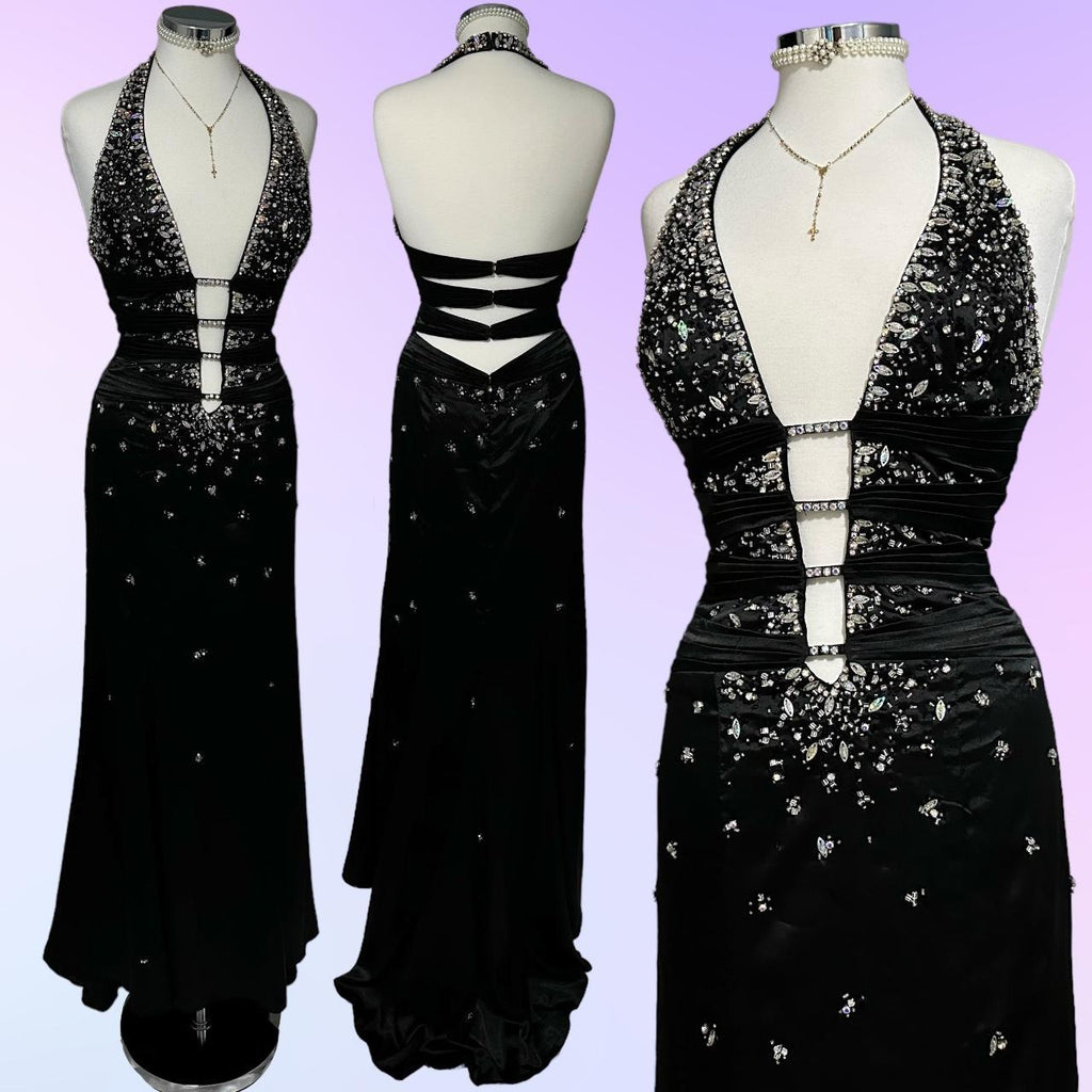 Women's Black and Silver Dress
