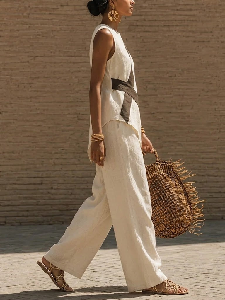 Women's Minimalist Artistic Linen Set