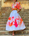 Women's Lapel Printed Shirt Dress