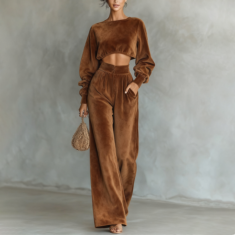 Women's Autumn And Winter Sports Casual Warm Velvet Suit