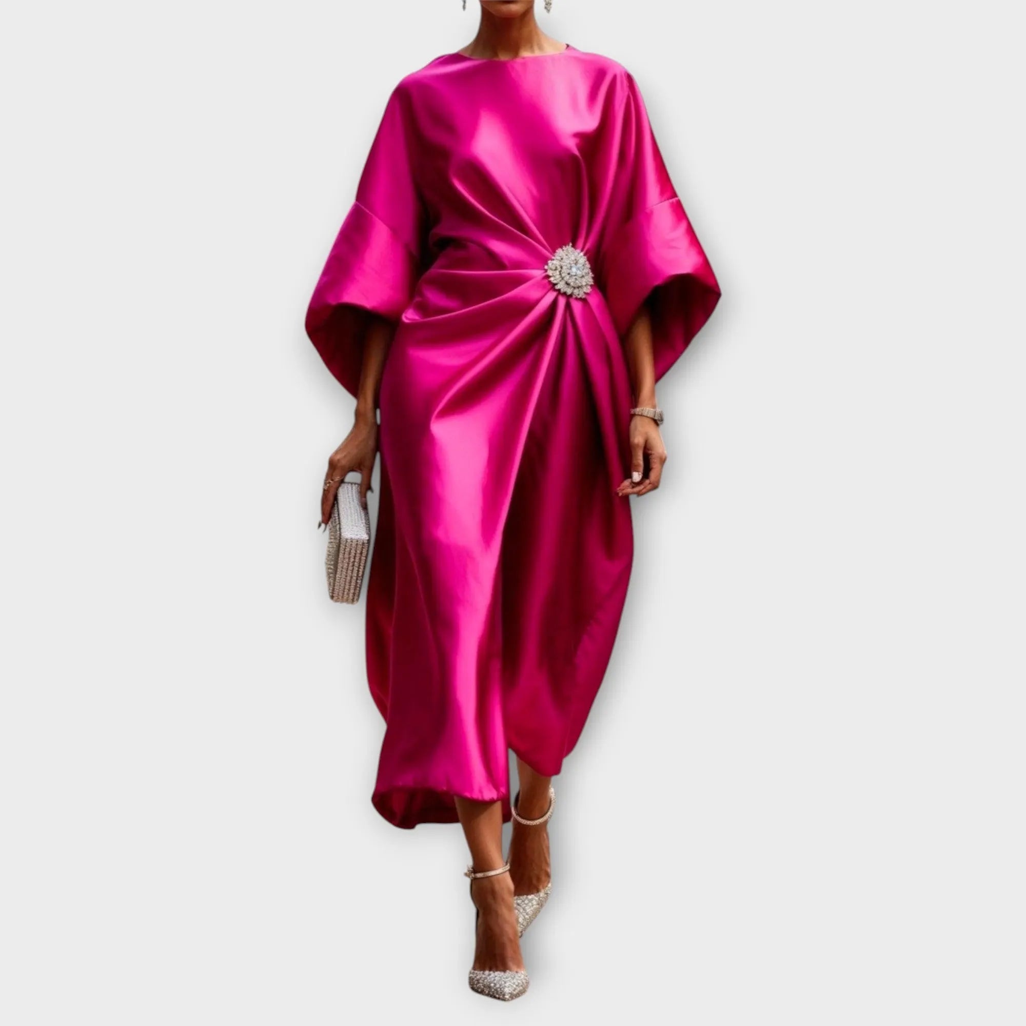 Elegant Satin Midi Dress
