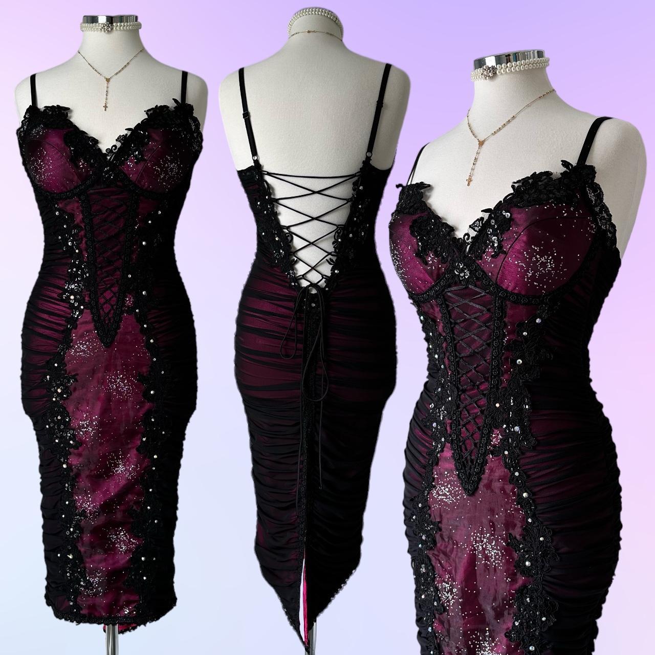 Women's Pink and Cream Dress