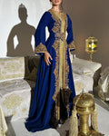 Women's V-neck long sleeve embroidered sequins Dress