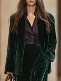 [24-hour shipping out]Casual Loose Vintage Pocket Velvet Blazer
