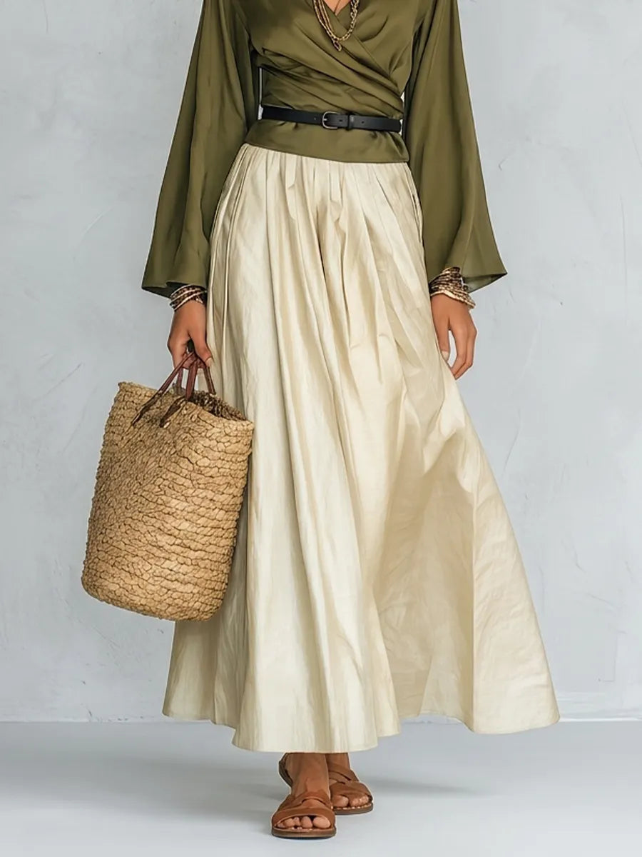 Olive Wrap Bohemian Maxi Set