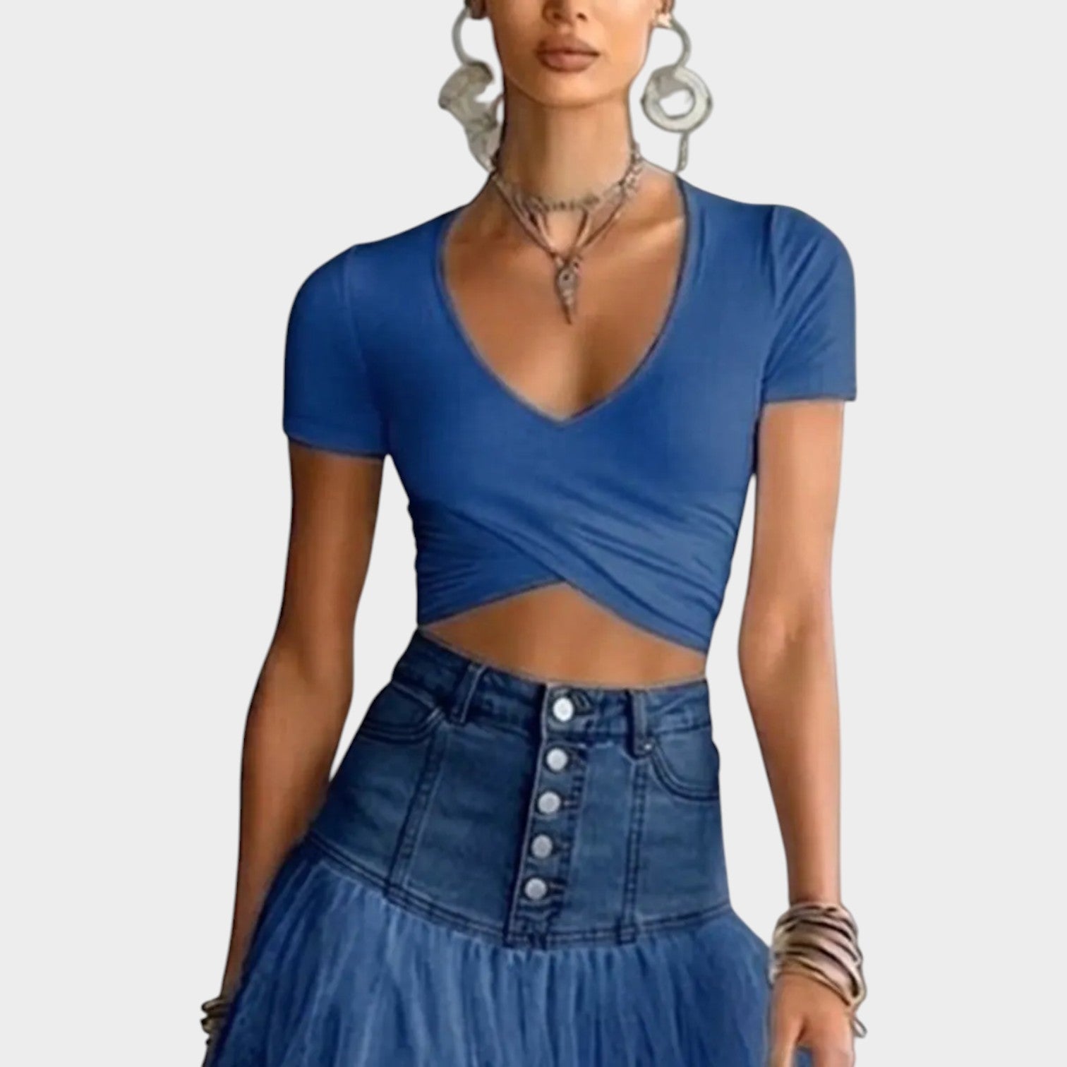 Chic Tiered Mesh Skirt Set