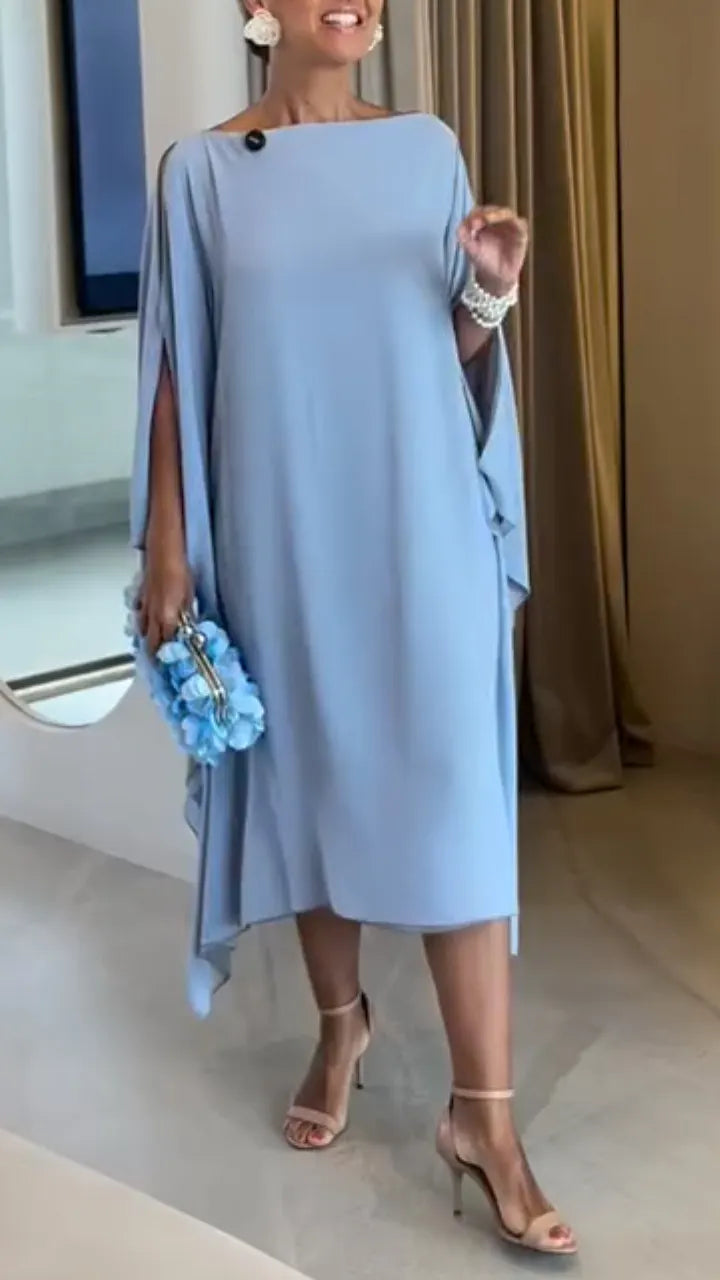 Light Blue Draped Kaftan Maxi Dress