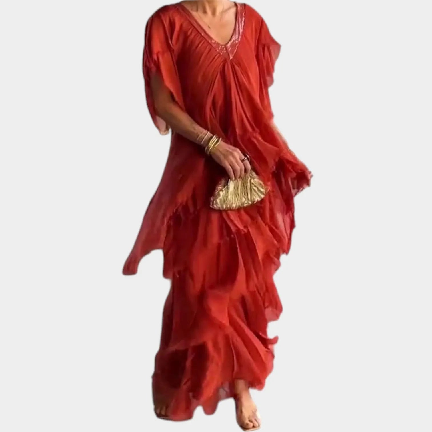 Elegant Ruffle Maxi Dress