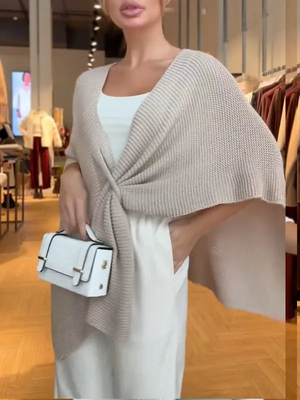 Knit Twist‑Front Cape Top