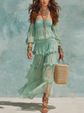 Fresh Mint Green Ruffled Skirt Set