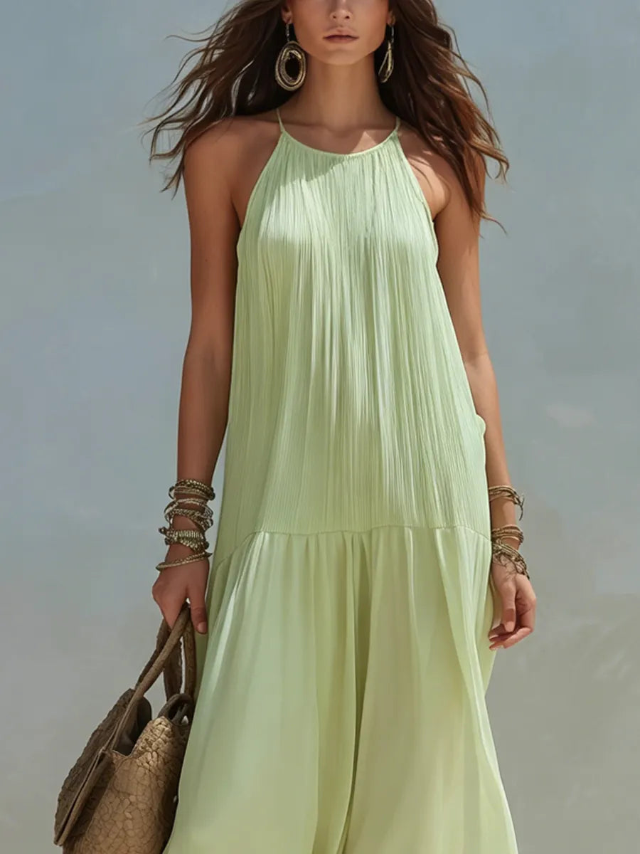Bohemian Pistachio Green Maxi Dress