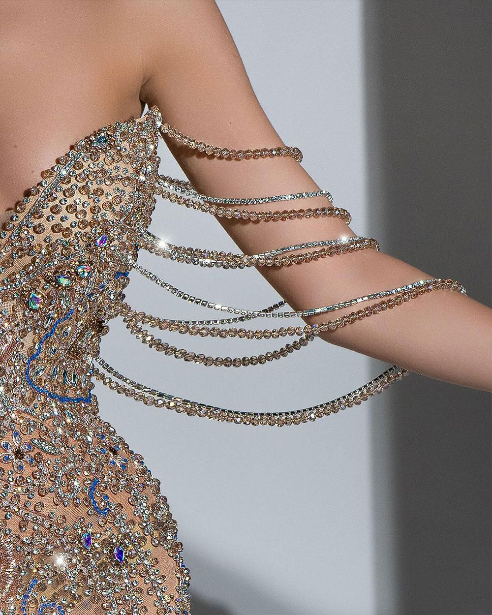 Gold Crystals and Tassels Dress