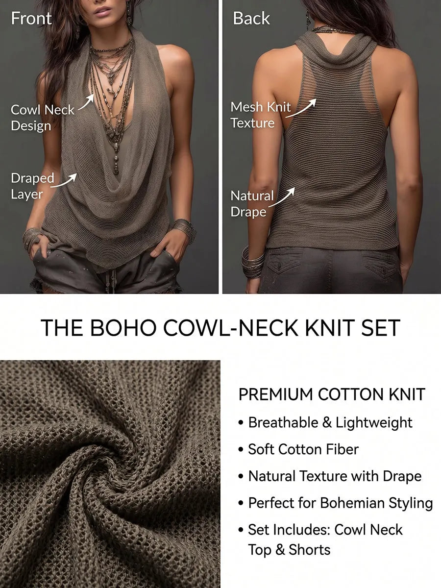 Casual & Sexy Knitted Tank Top Two-piece Set