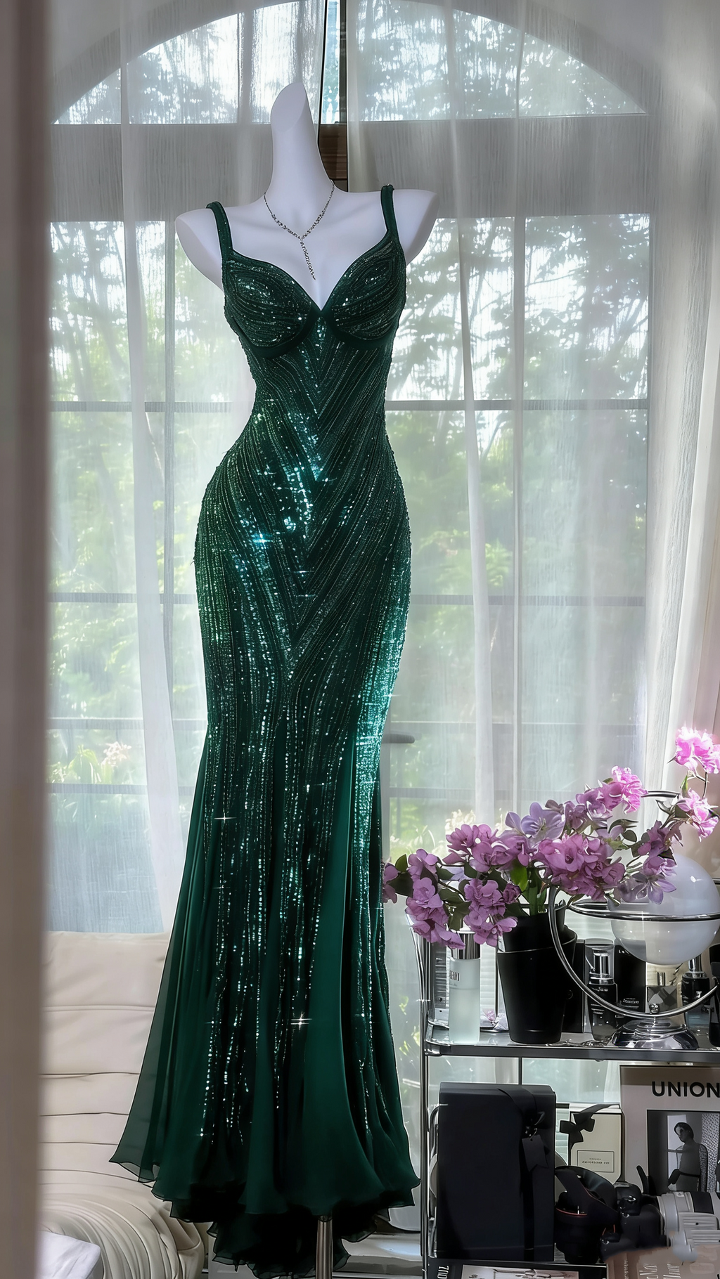 Purple Luxury Gorgeous Beading Fashion Elegant Long Prom dresses Evening Gown Party Dress