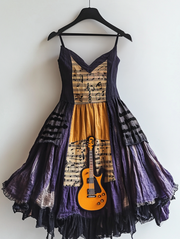 Summer Music Theme Fashion Design Dress 0fda