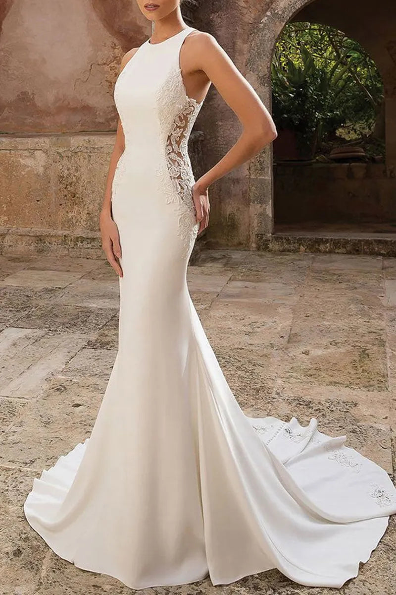 Sleeveless Mermaid Wedding Dress PD0341
