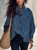 Classic Navy Striped Oversized Shirt
