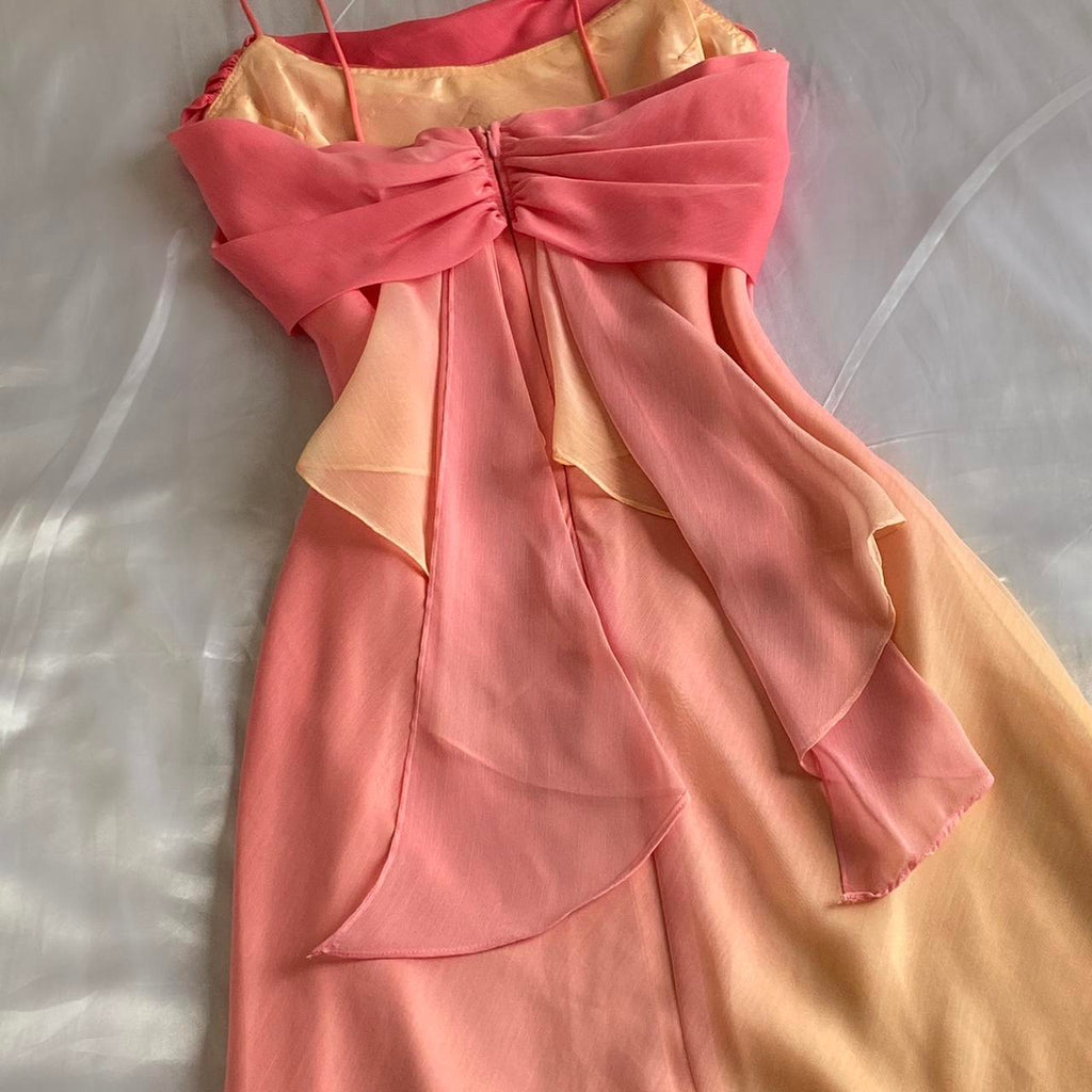 Women's Pink and Orange Dress