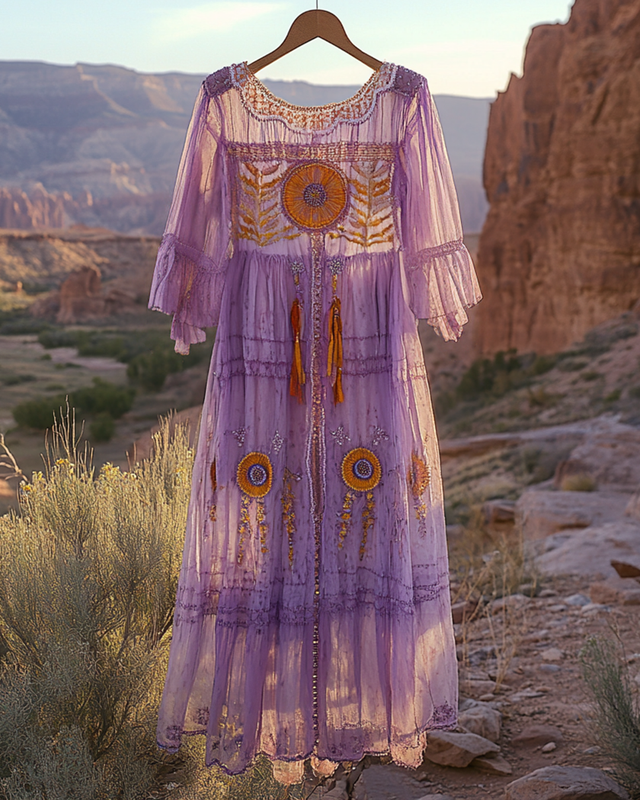 Summer Vacation Lace Embroidery Dress 7c21