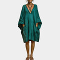 Oversized Linen-Feel Pocket Dress