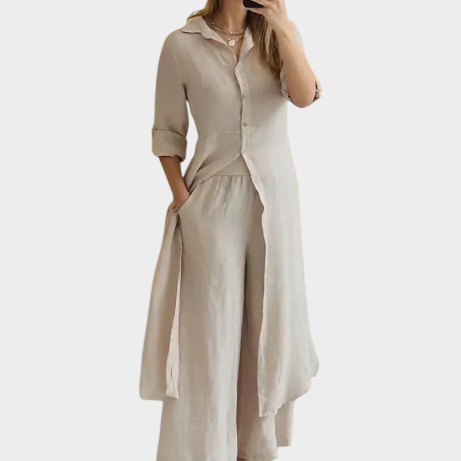 Effortless Button-Front Maxi Dress