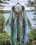 Summer Vacation Ruffle Lace Contrast Color Dress e7aa