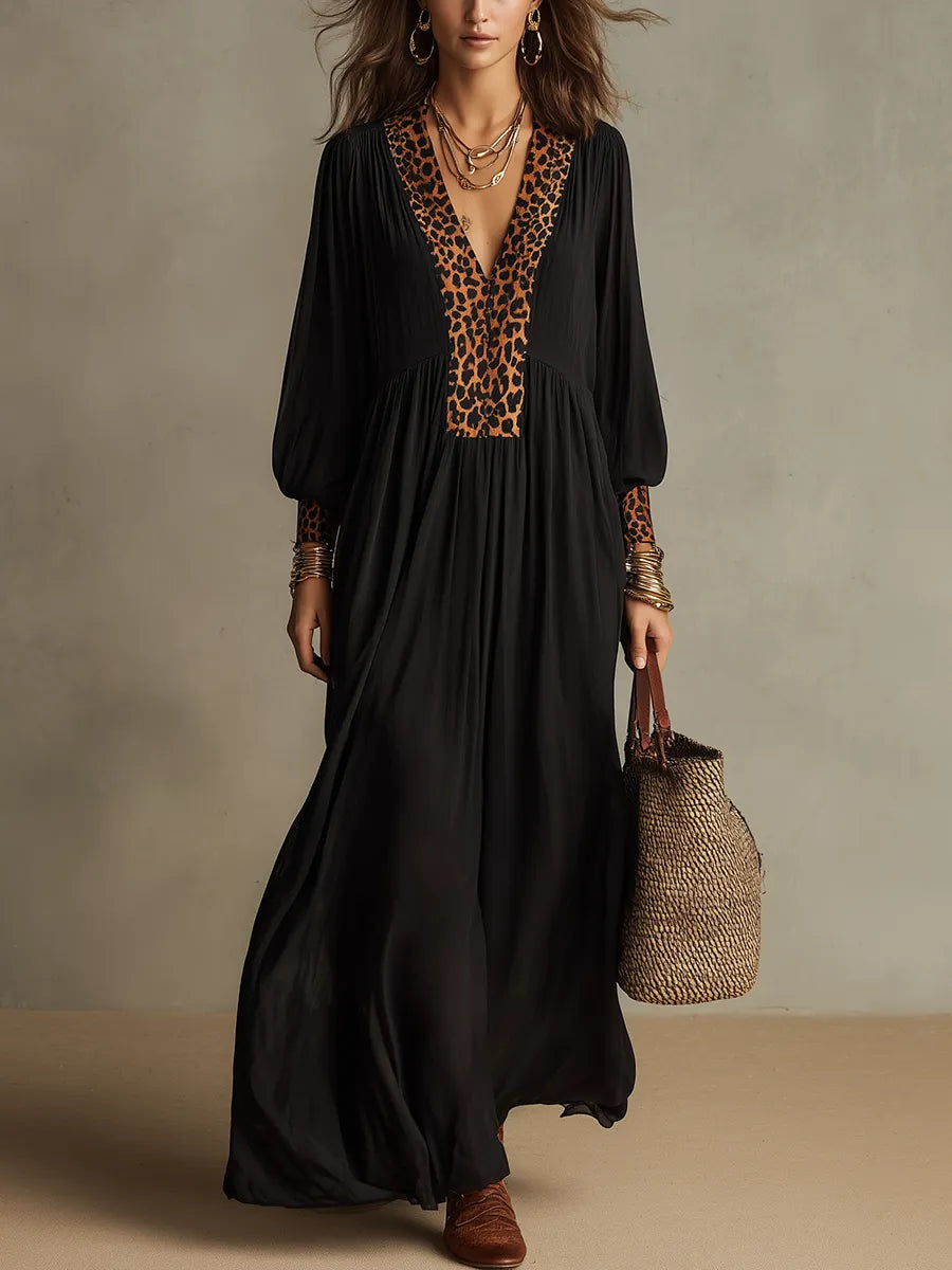 Classic Denim Blue Ruffle Zip Maxi Dress