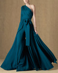 Women's Single Shoulder Sleeve Solid Color Jumpsuit