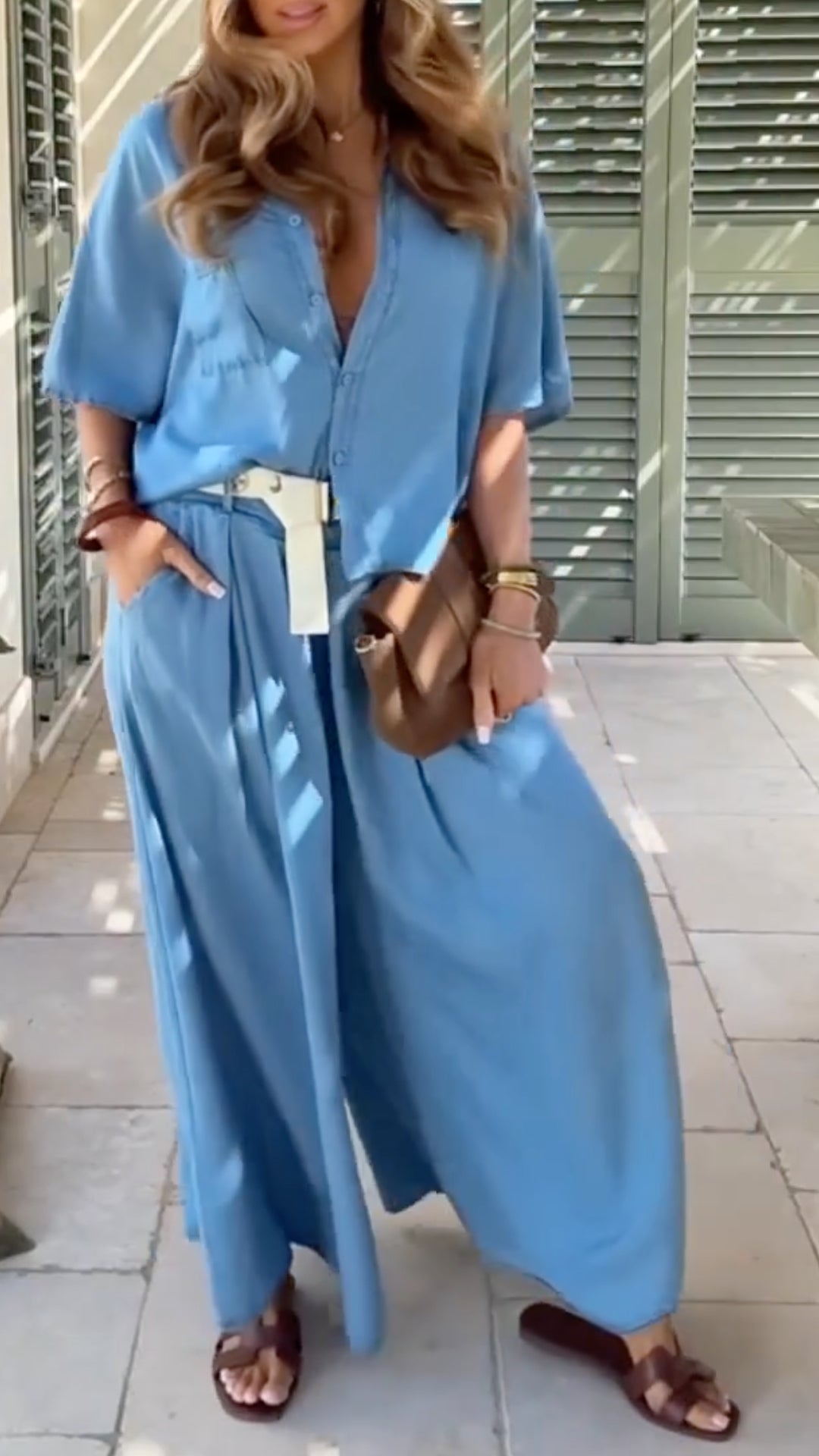 Light Wash Soft Denim 2 Piece Set