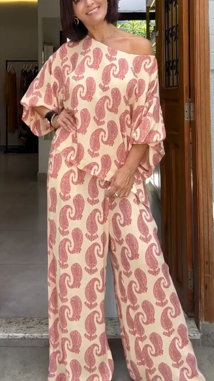 Pink Paisley Print 2‑Piece Set