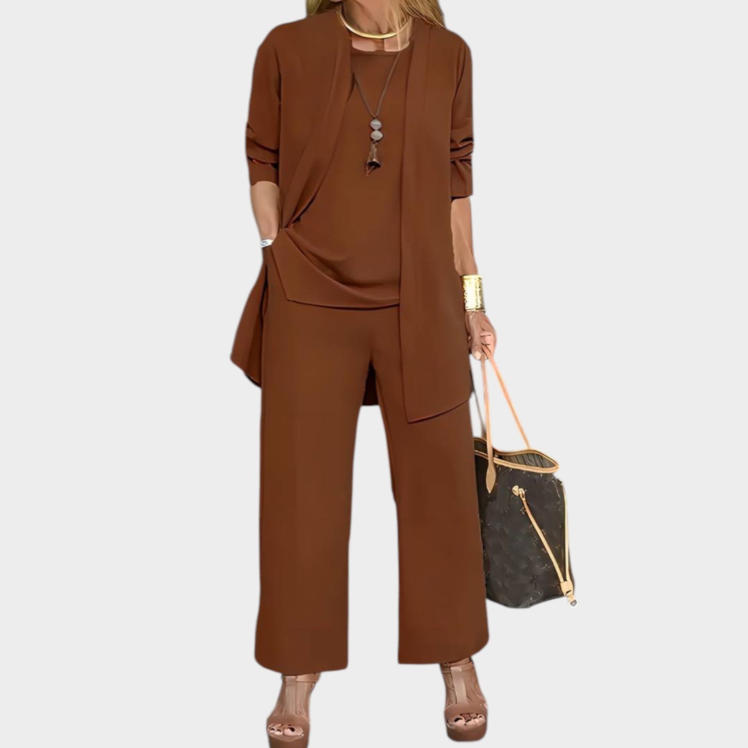 Elegant Relaxed Three-Piece Outfit Set