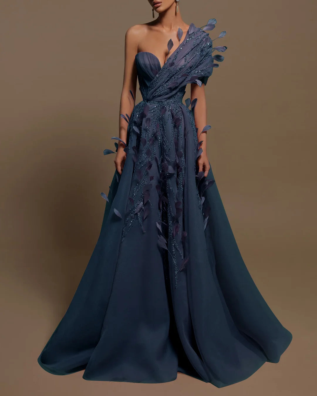 Evening Gown Beaded Maxi Dress - 01