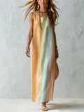 Effortless Multi Color Pastel Striped  Column Maxi Dress