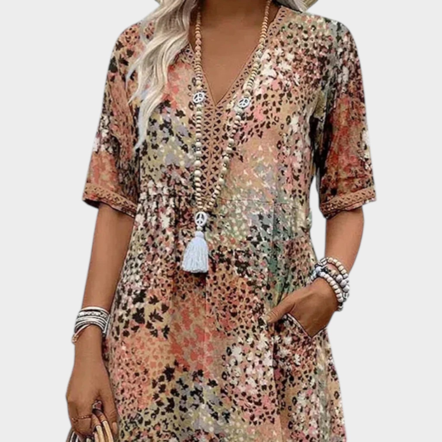 Boho Floral Midi Dress