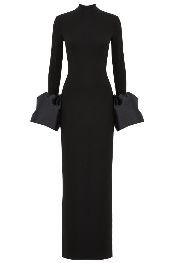 Puff Sleeve Maxi Dress Black