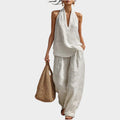 Relaxed Halter Neck Two-Piece Set