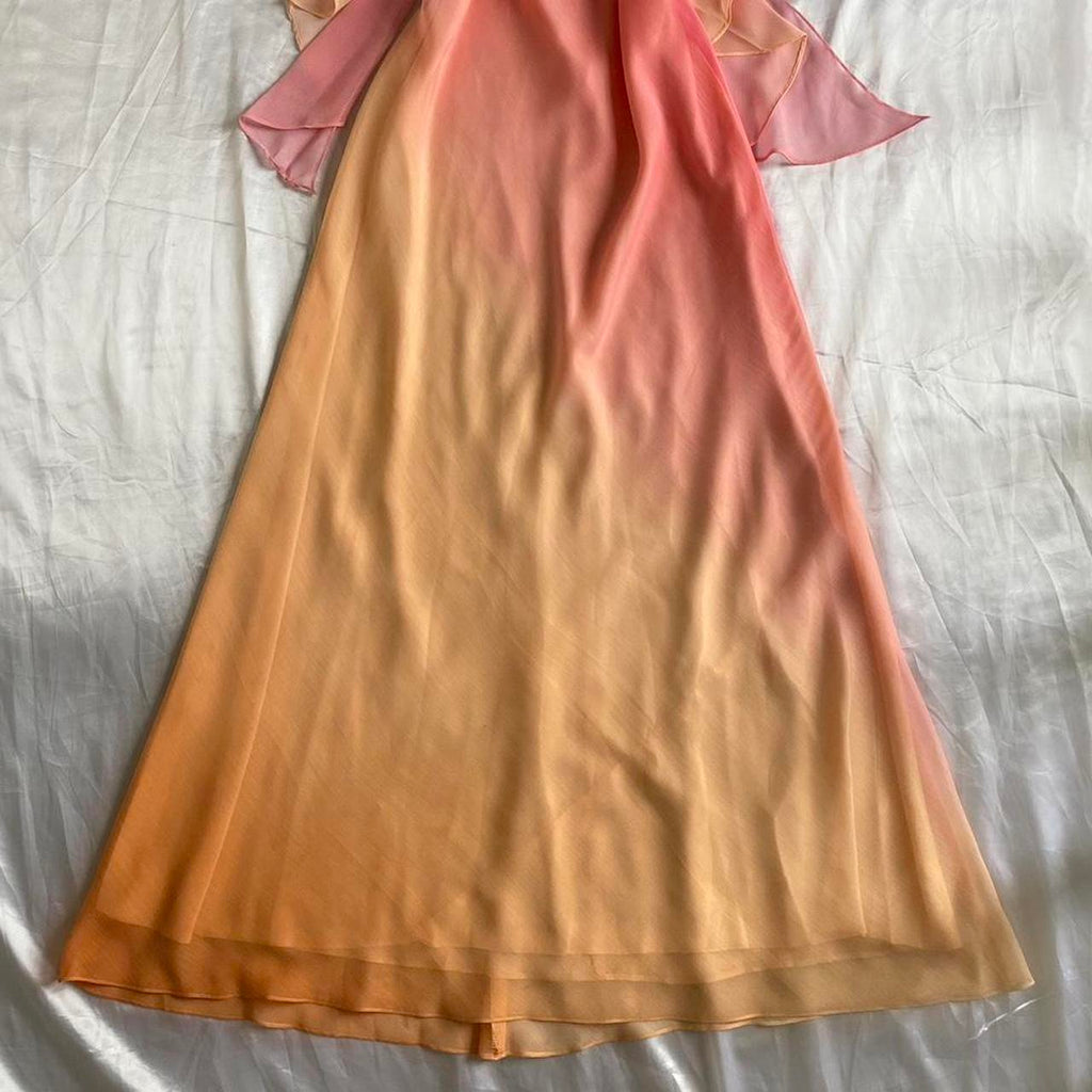 Women's Pink and Orange Dress