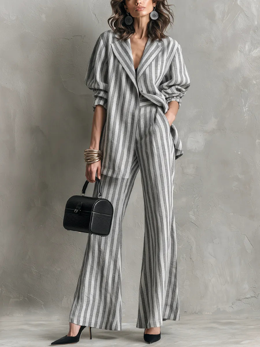 Bohemian Gray Striped Suit