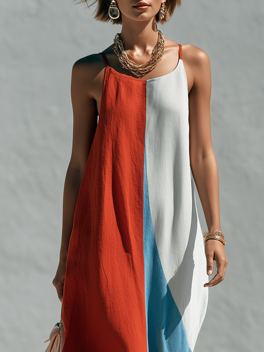 Bohemian Color Blocked Sundress