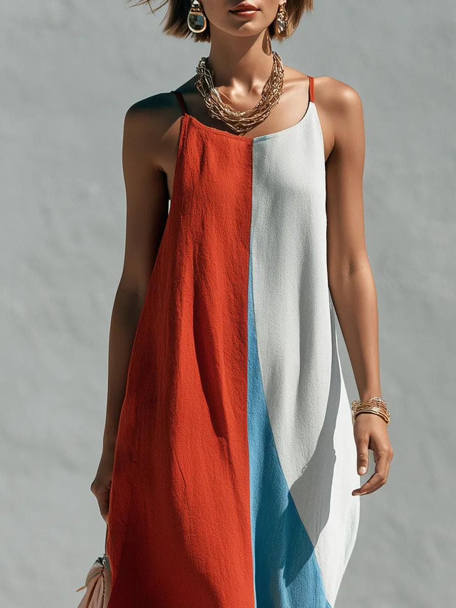 Bohemian Color Blocked Sundress
