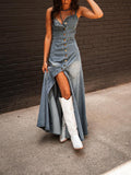 Sleeveless Denim Maxi Dress