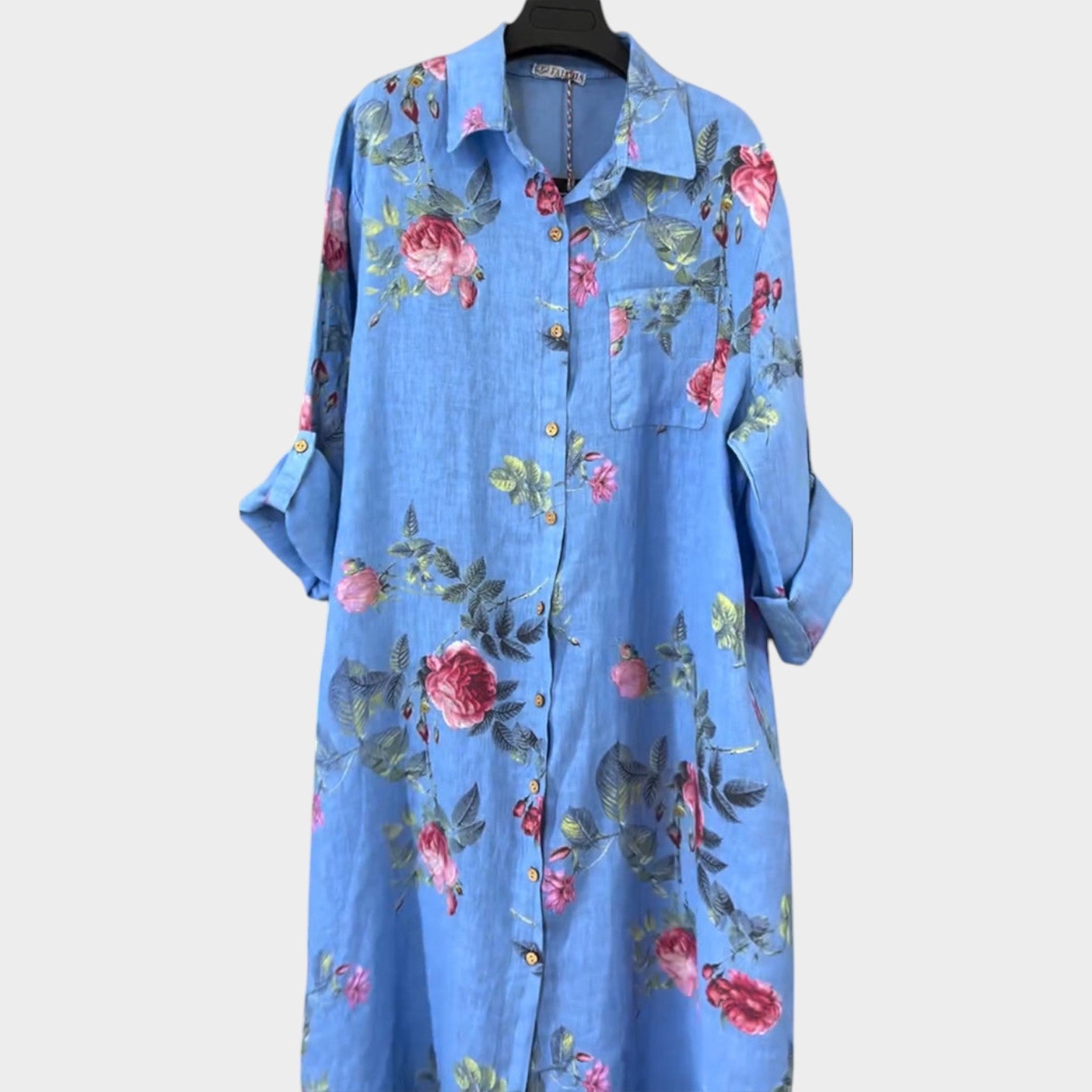 Floral Button-Down Shirt Dress