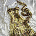 Women's Green and Brown Dress
