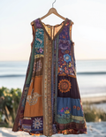 Vintage Summer Print Patchwork Dress ac94