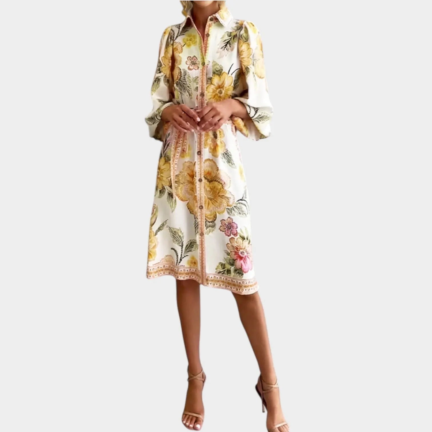 Floral Button-Up Midi Dress